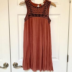 Embroidered boho swing dress